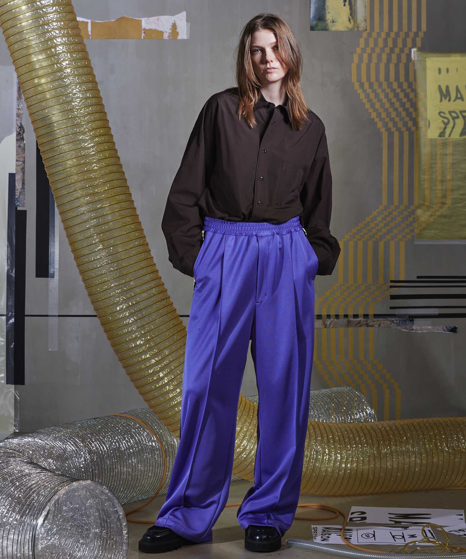 Crochet Side Line Prime-Wide Easy Pants