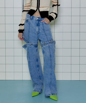 【SALE】Button Slit Denim