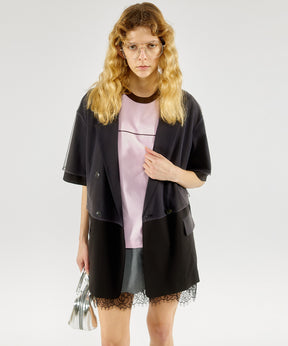 See-through Layered Half Sleeve Jacket