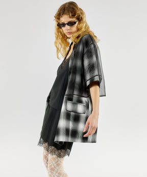 See-through Layered Half Sleeve Jacket