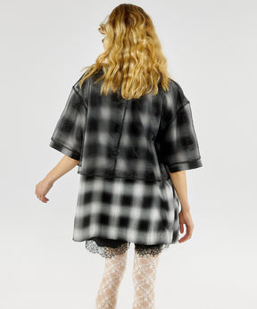 See-through Layered Half Sleeve Jacket