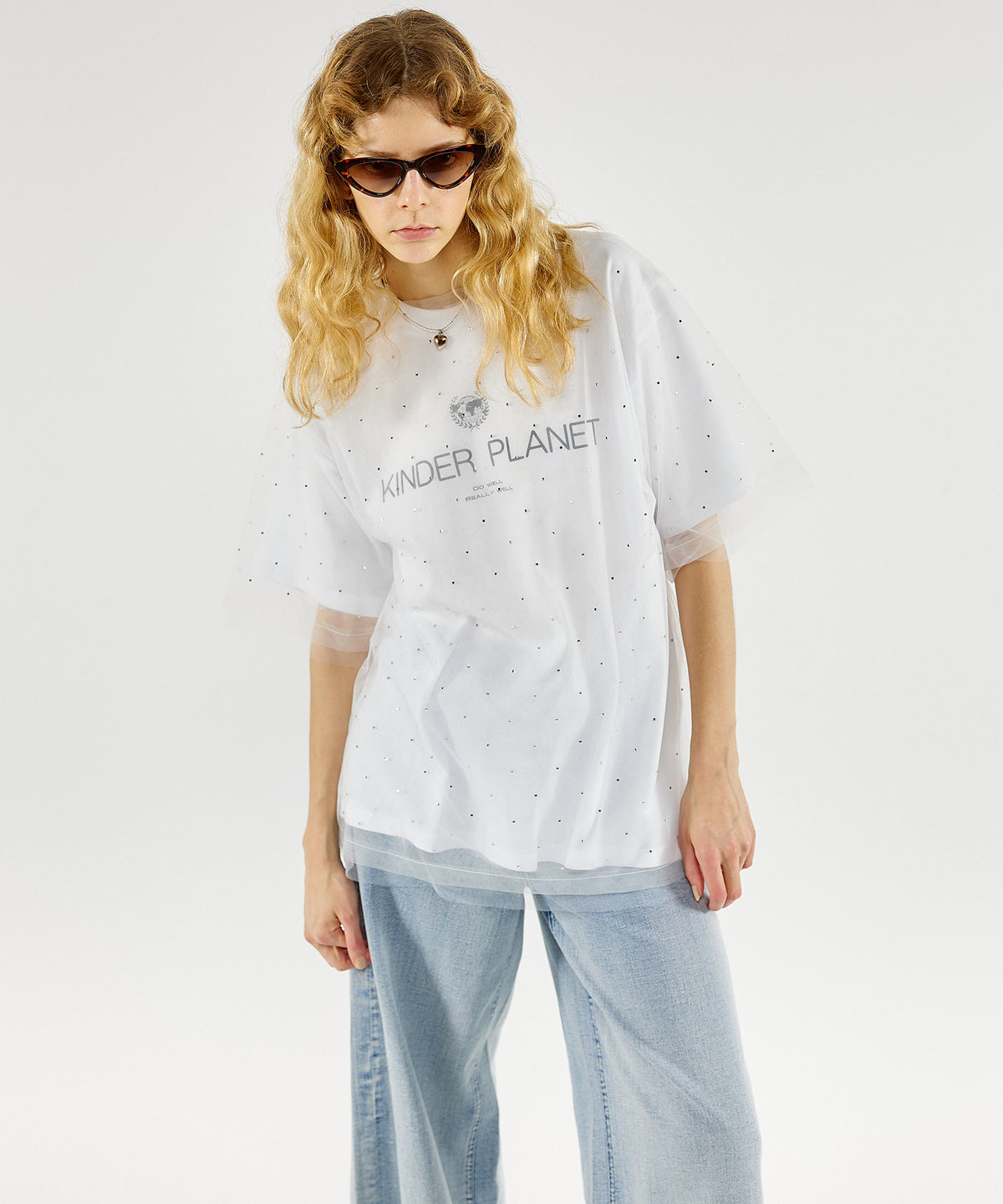 【SALE】Glitter Tulle Oversized T-shirt