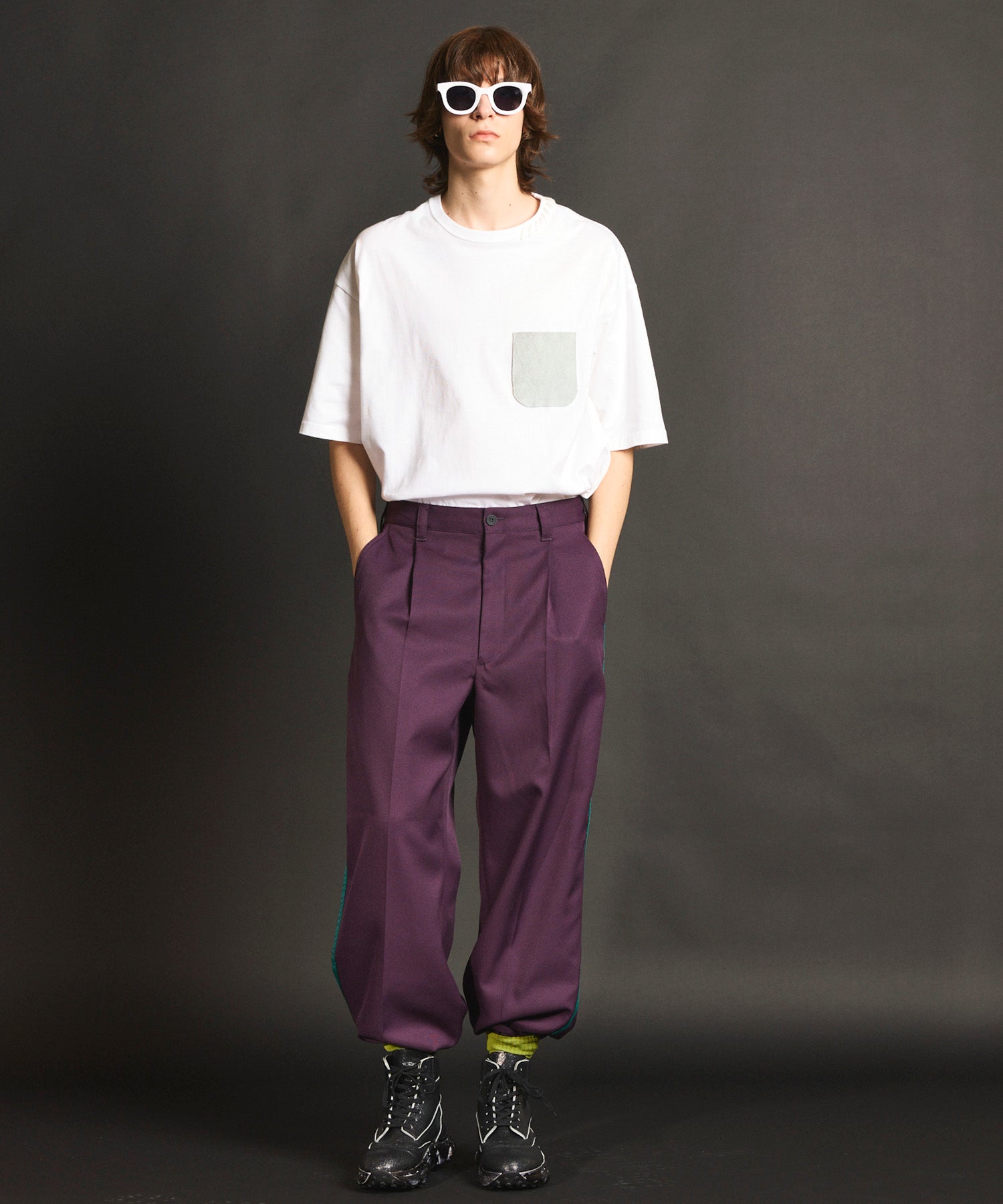 Side Line Twill Wide Pants