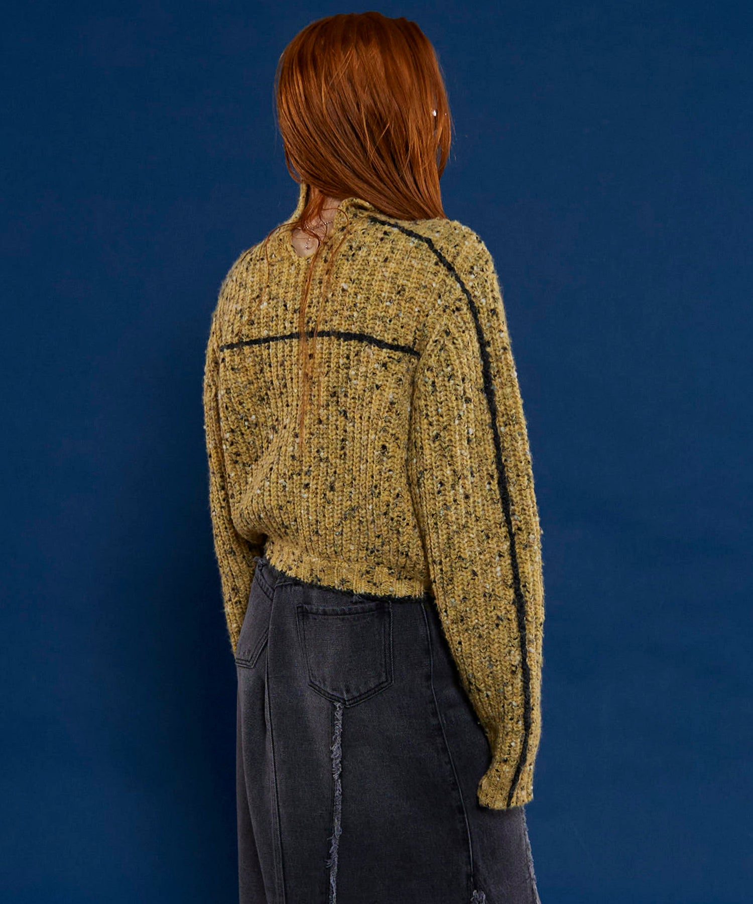 Nep Yarn Linking Knit Tops