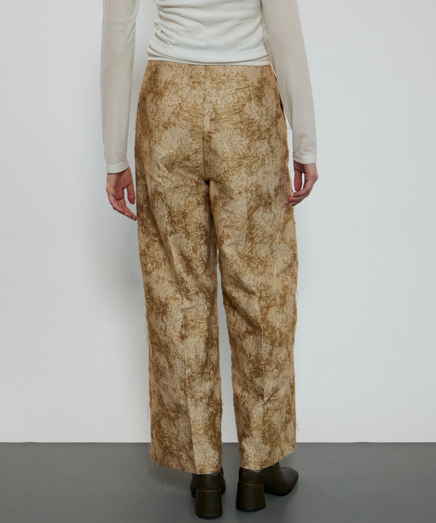 Cut Fringe Jacquard Pants