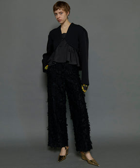 Cut Fringe Jacquard Pants