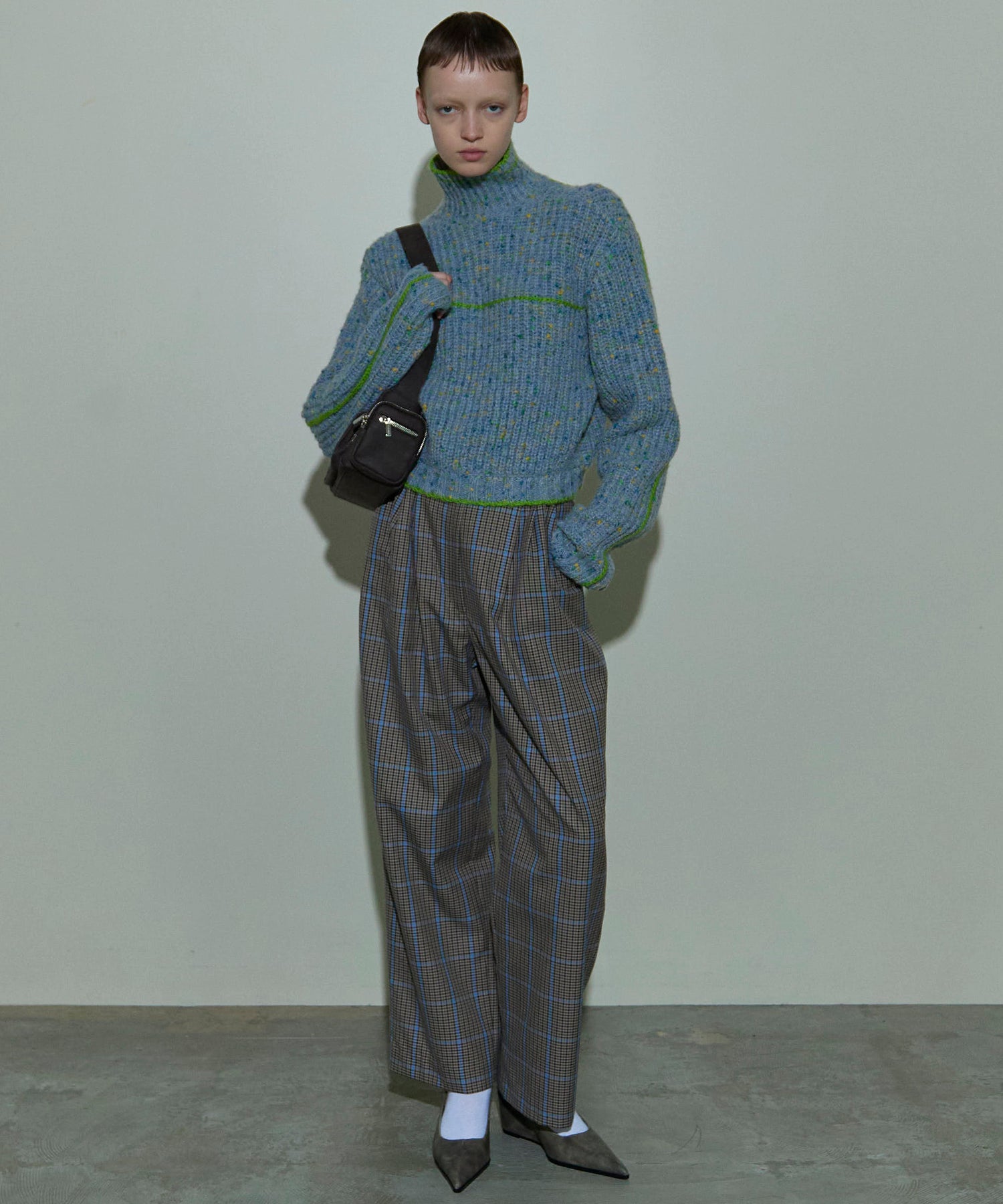 2way Waist Checkered Pants