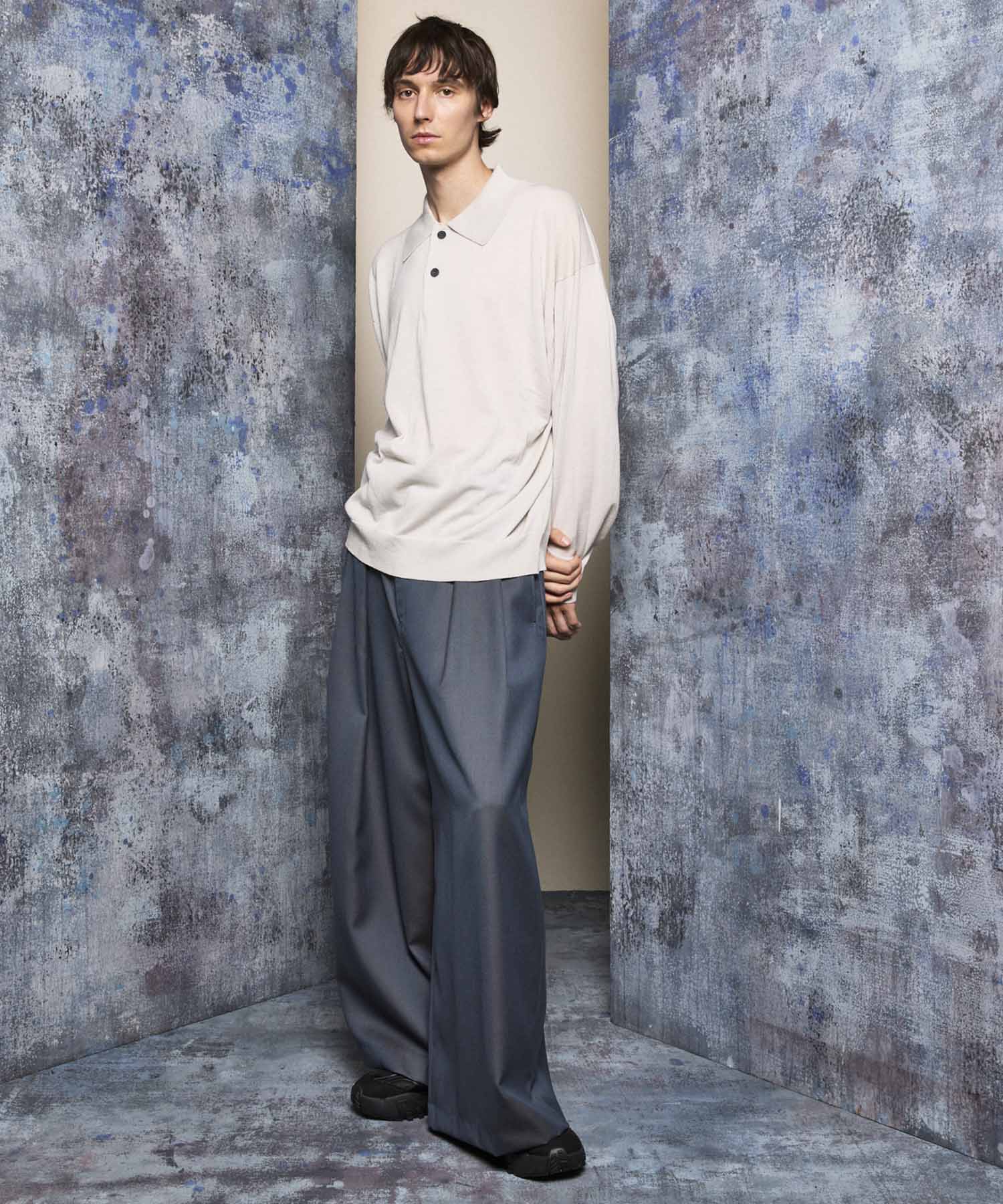 4 Colors Chambray Washable Wool Baggy Wide Pants