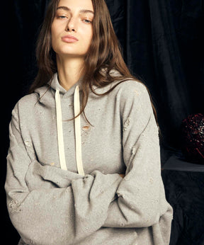 Sweat Jacquard Prime-Over Pullover Hoodie