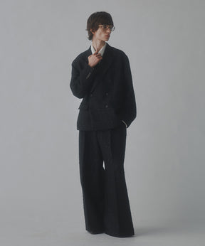 【MAISON SPECIAL for 久遠】Prime-Over Sparkly Black Peaked Lapel Double Jacket