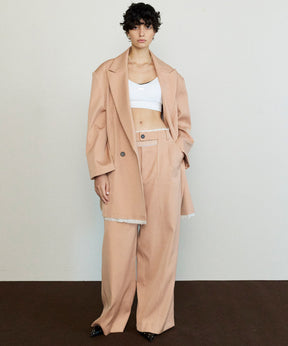 Front Cut Stitch Wide Pants