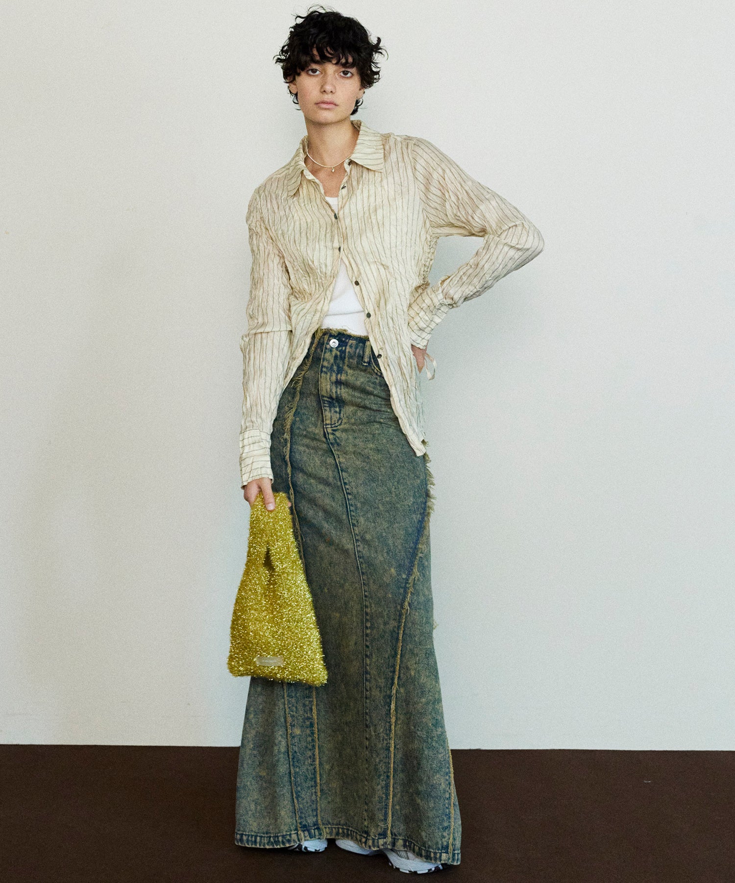 Cellulose Denim Maxi Skirt