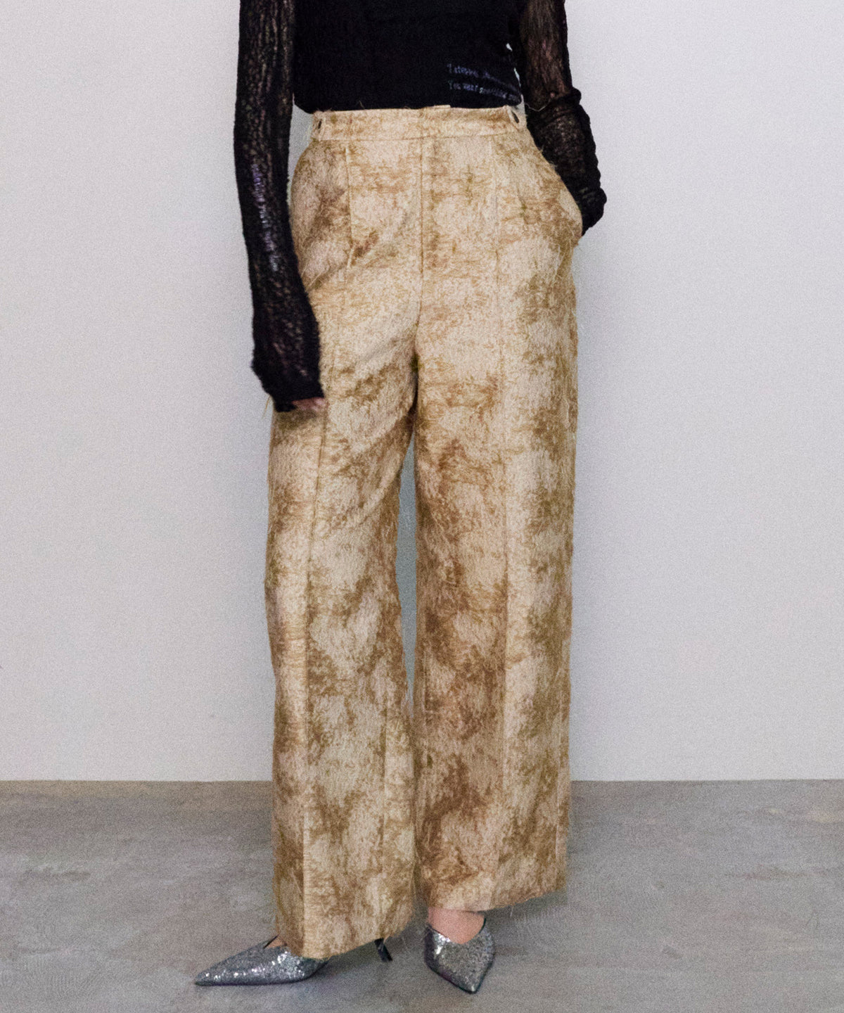 Cut Fringe Jacquard Pants