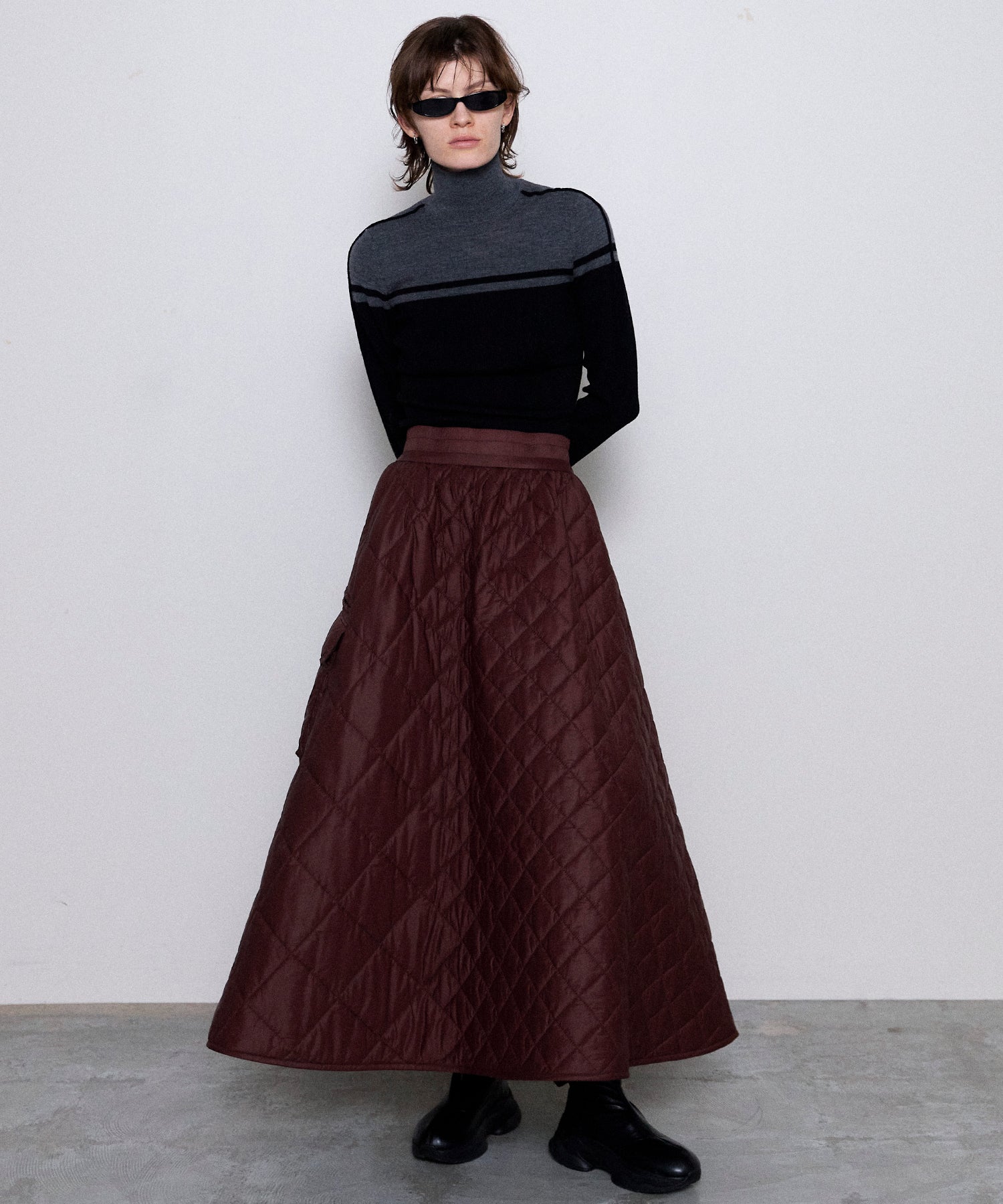 【24WINTER PRE-ORDER】2way Multi Quilted Skirt