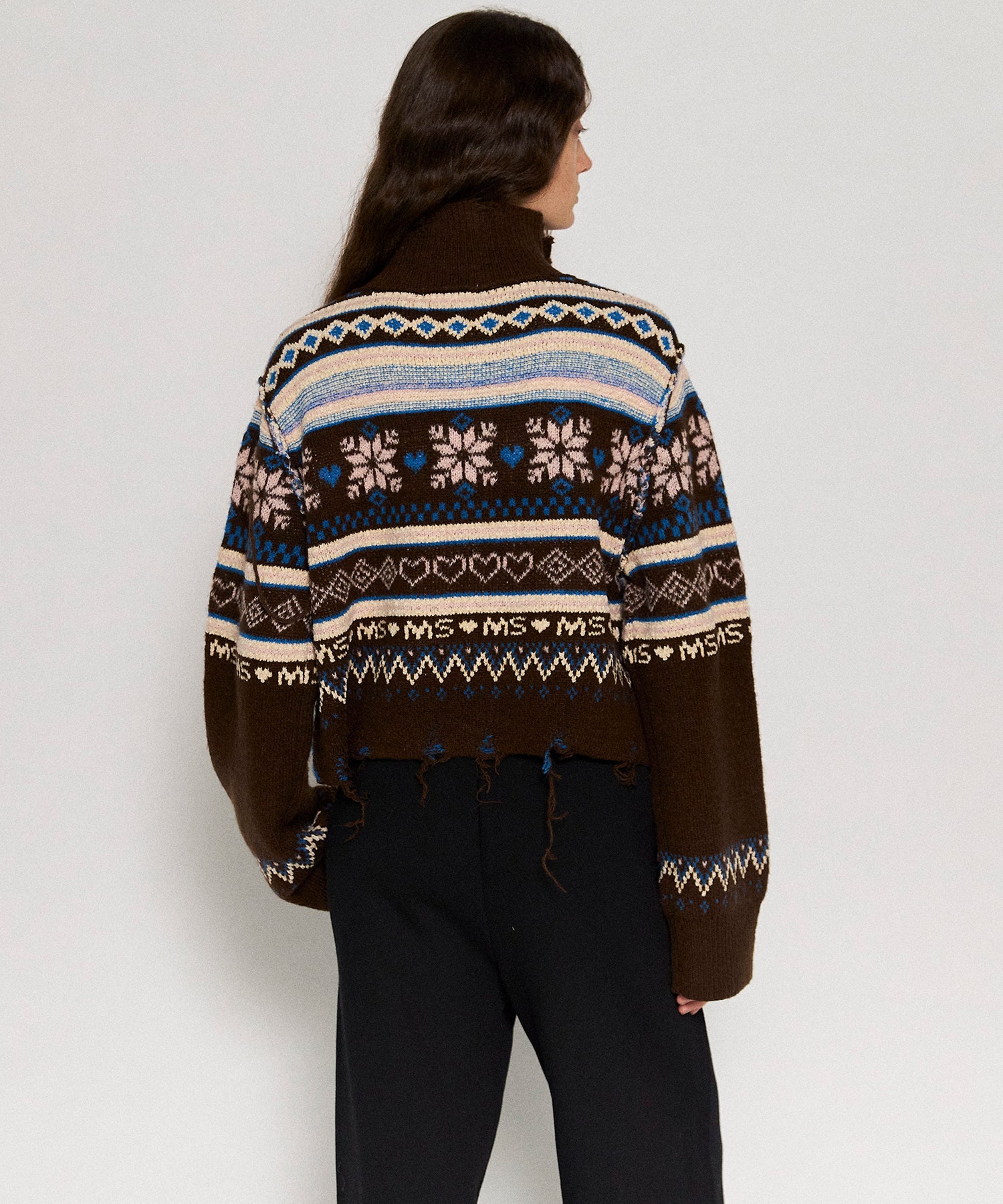 【24WINTER PRE-ORDER】Nordic Pattern Half Zip Knit Tops