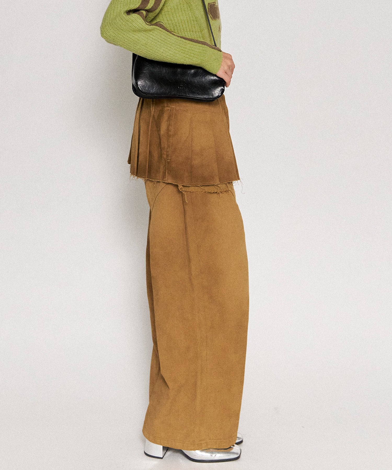 【24WINTER PRE-ORDER】Pleated Skirt Layered Pants