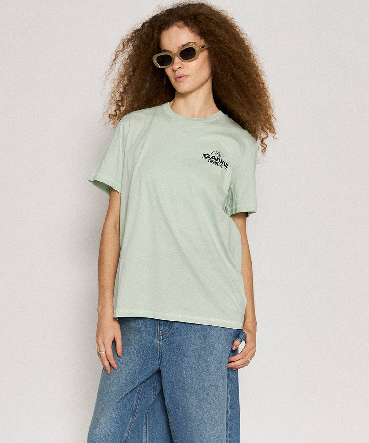 【GANNI】Thin Jersey Ganni World Relaxed T-shirt