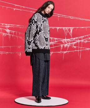 【24AW PRE-ORDER】Prime-Over Python Crew Neck Knit Pullover