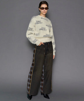 【24WINTER PRE-ORDER】Plaid Pattern Bicolor Denim Pants