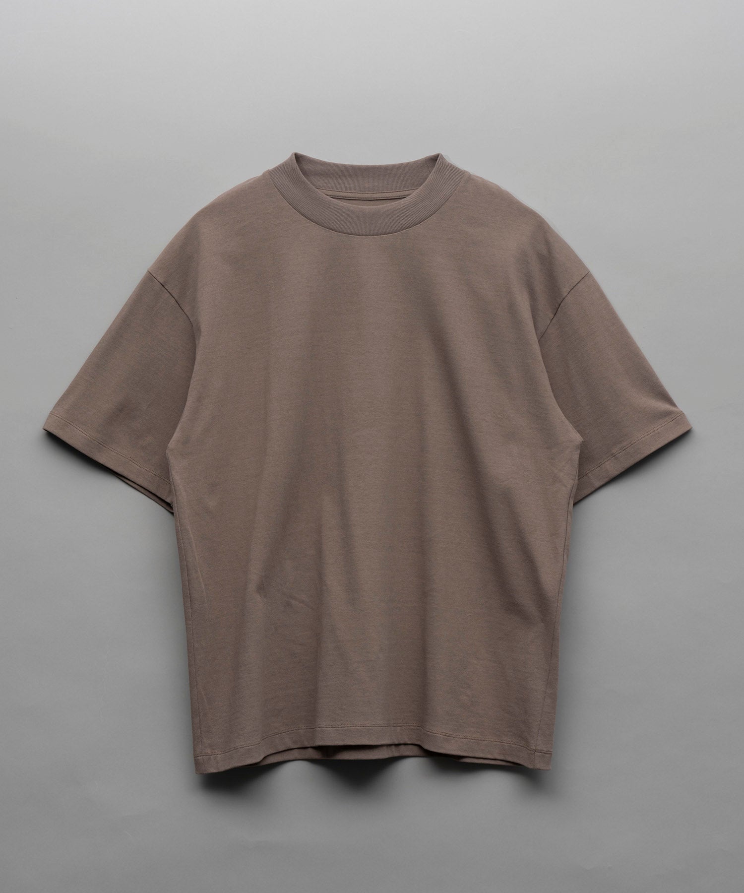 Cotton Cupro Prime-Over Mock Neck T-Shirt