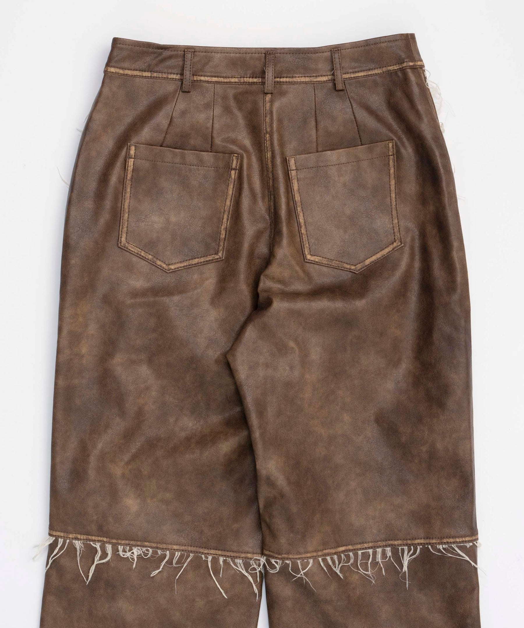 Vegan Leather Cut Off Pants