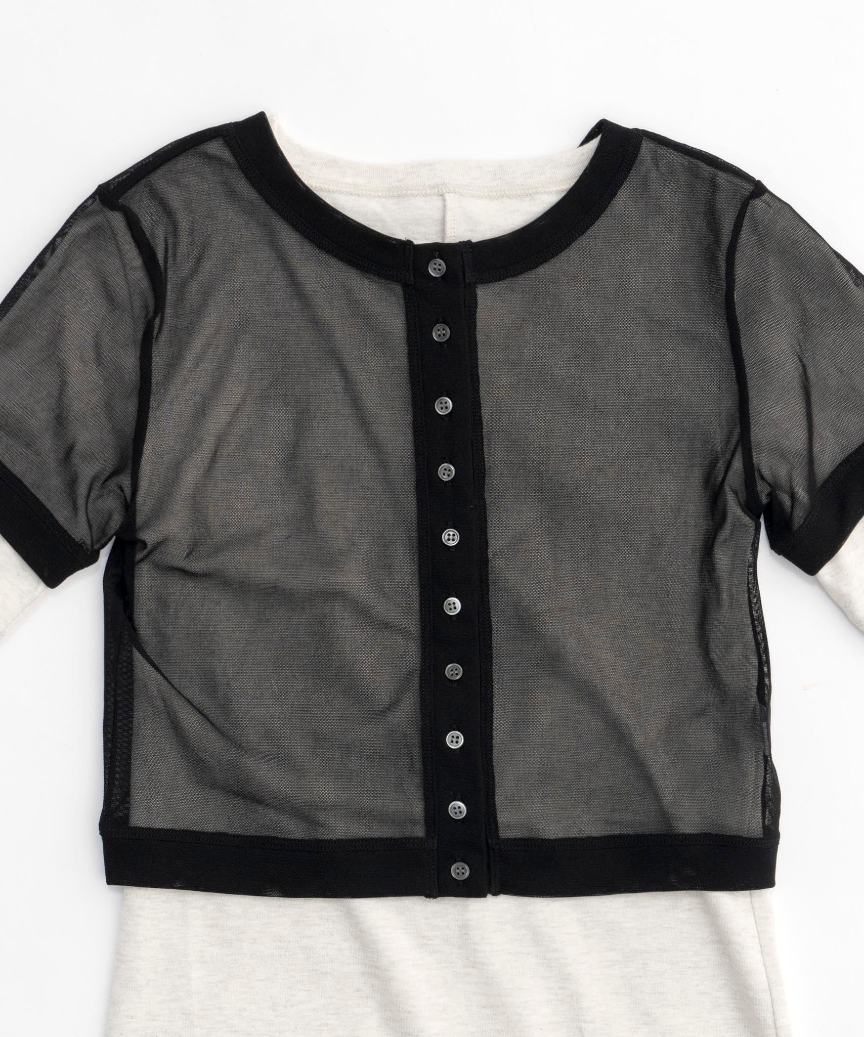 Tulle Cardigan Layered T-shirt