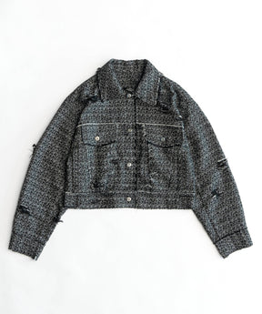 【SALE】Tweed Distressed Jacket