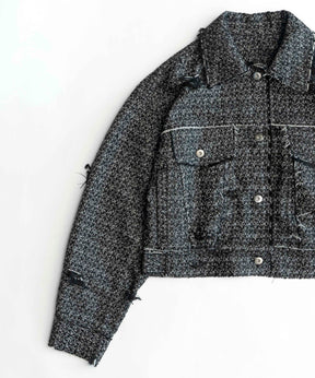 【SALE】Tweed Distressed Jacket