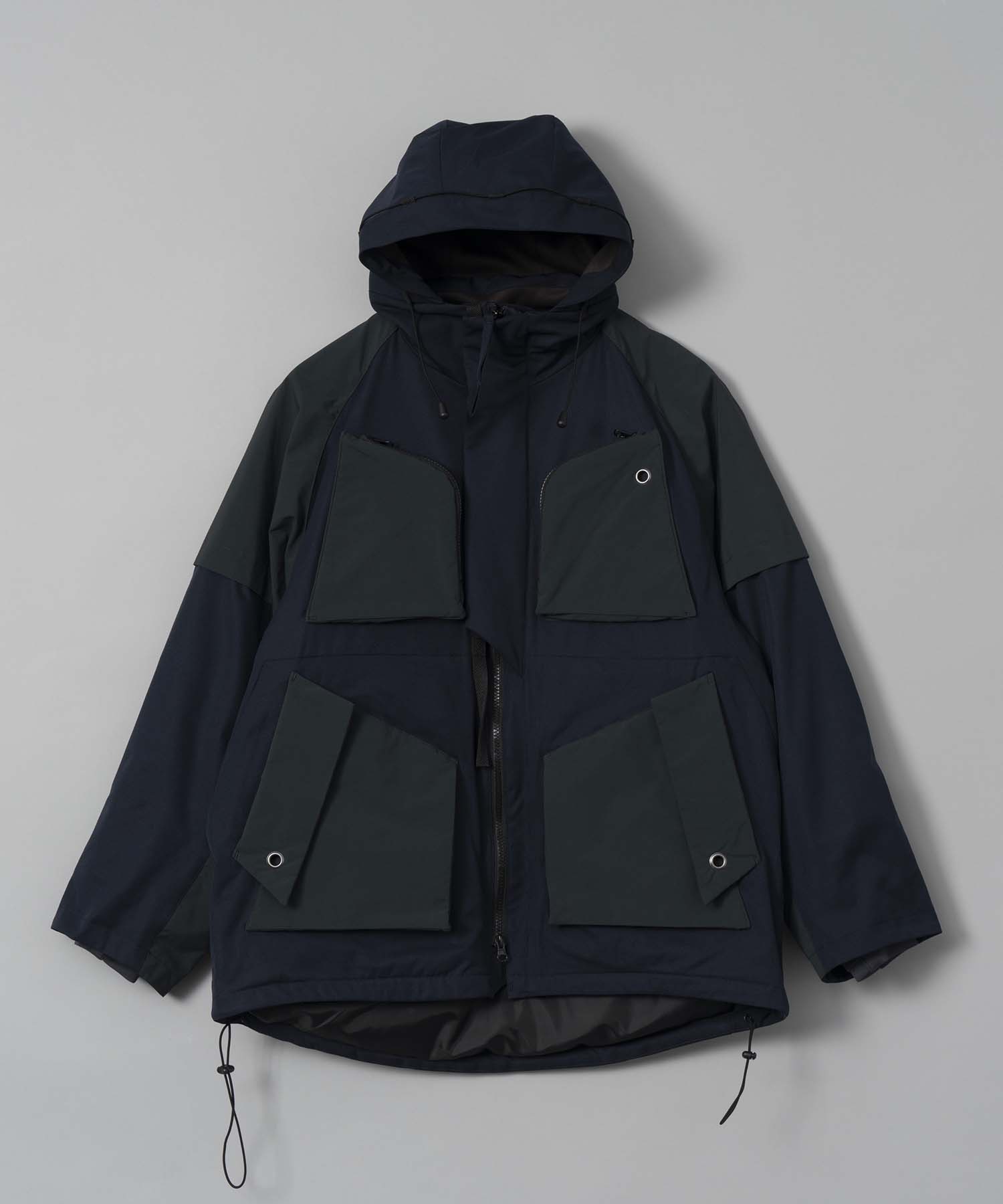 Tech Different Material Combination Eyelet Mountain Parka