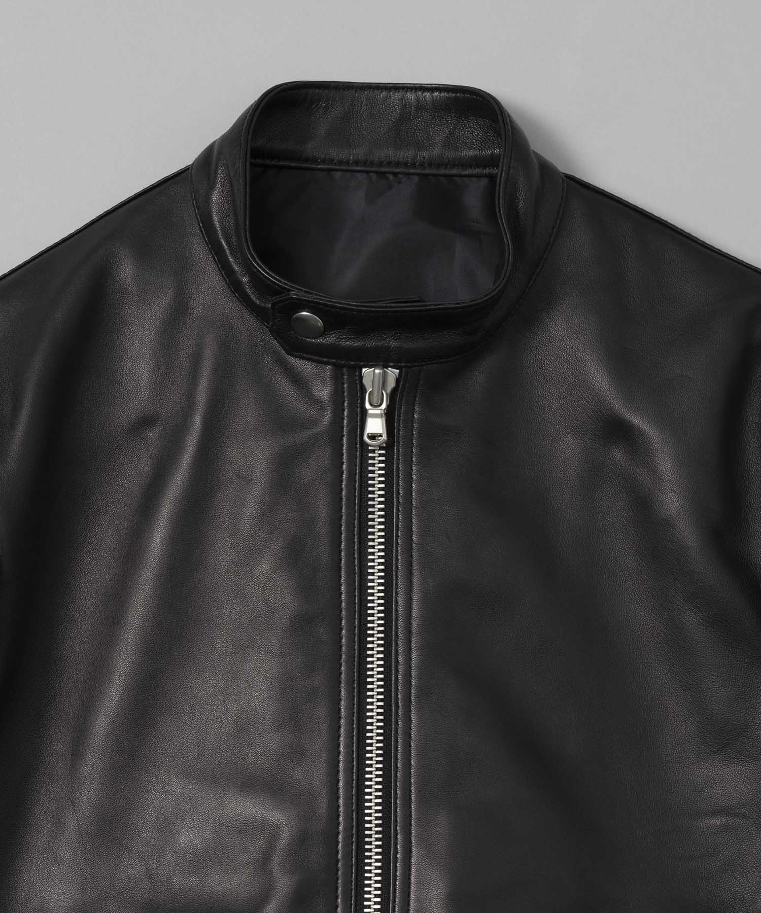 Dress-Fit Sheep Leather Single Rider Jacket