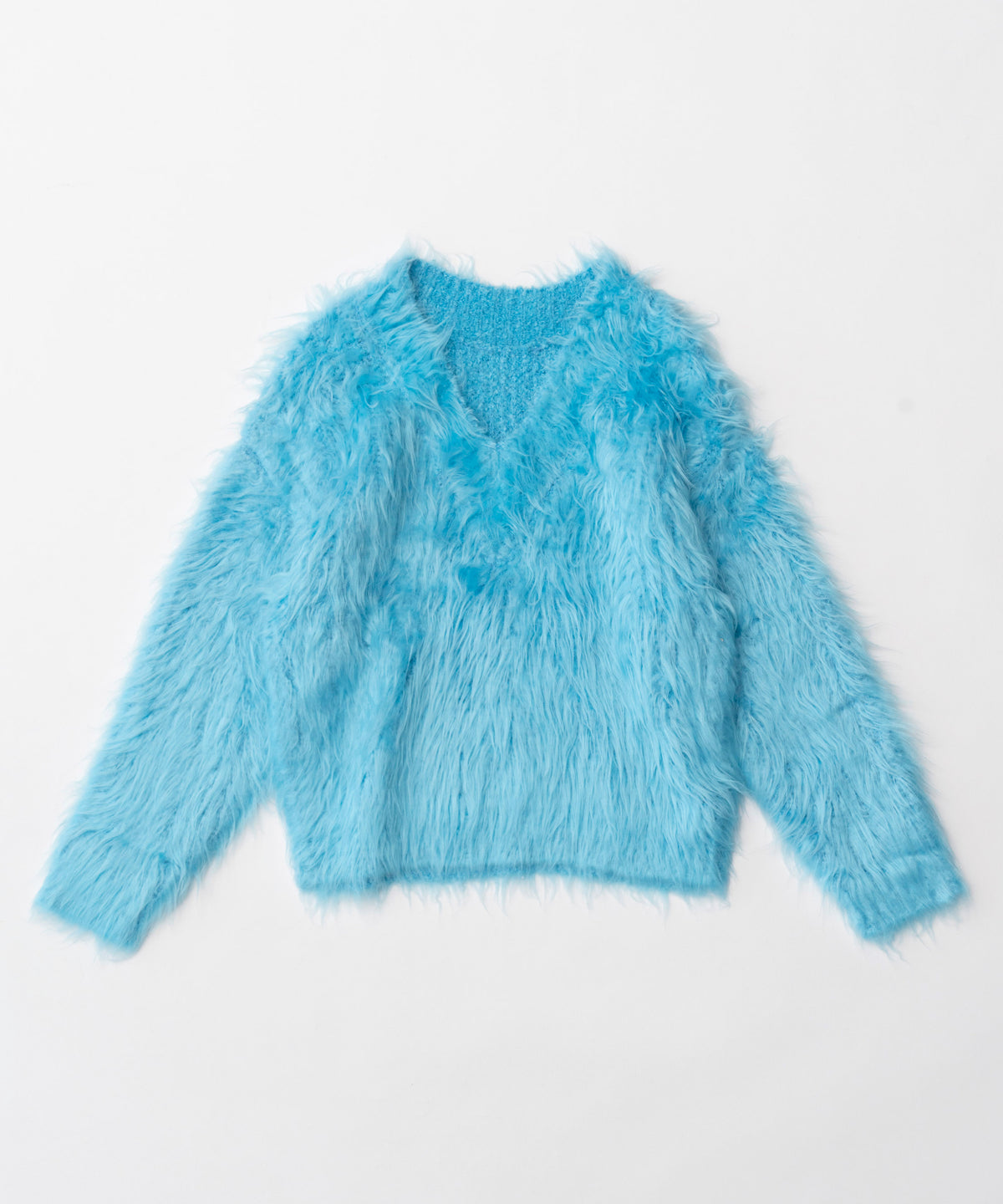 2way V-neck Shaggy Knit Wear