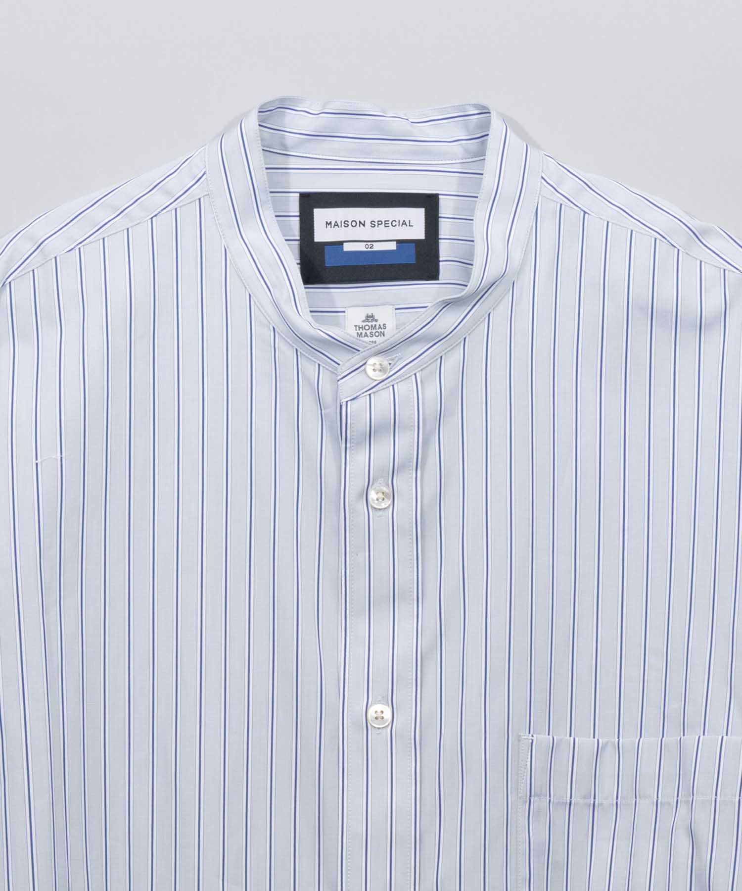 【THOMAS MASON】Prime-Over Band Collar Shirt