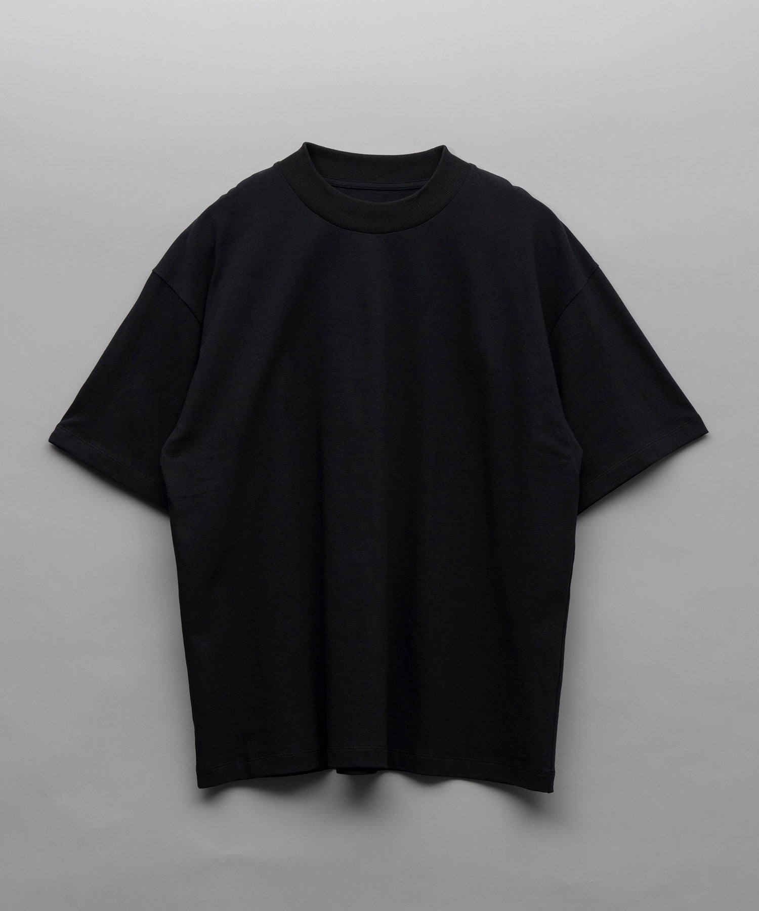 Cotton Cupro Prime-Over Mock Neck T-Shirt