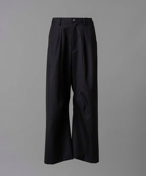 Chambray Wool Prime-Wide Three-Dimensional Cutting Pants