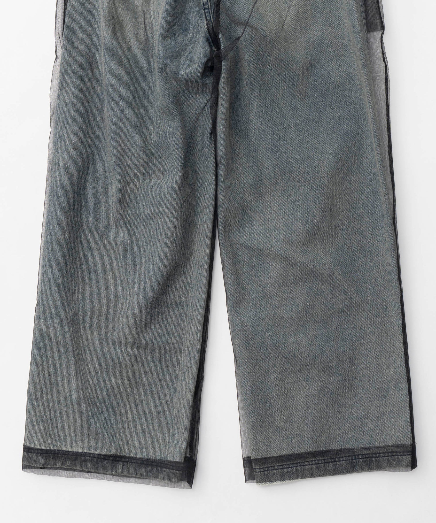 【24WINTER PRE-ORDER】Tulle Layer Denim Pants