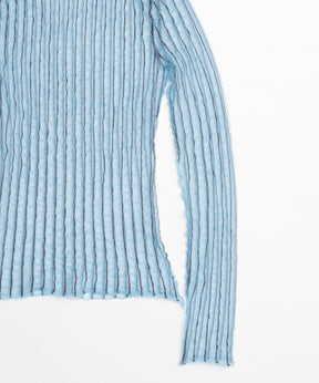 Shirring Stripe Sheer Knitwear