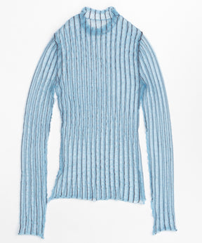 Shirring Stripe Sheer Knitwear