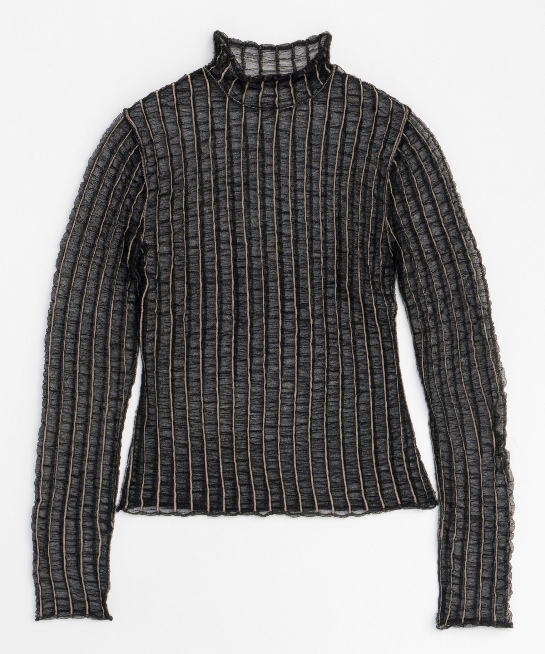 Shirring Stripe Sheer Knitwear