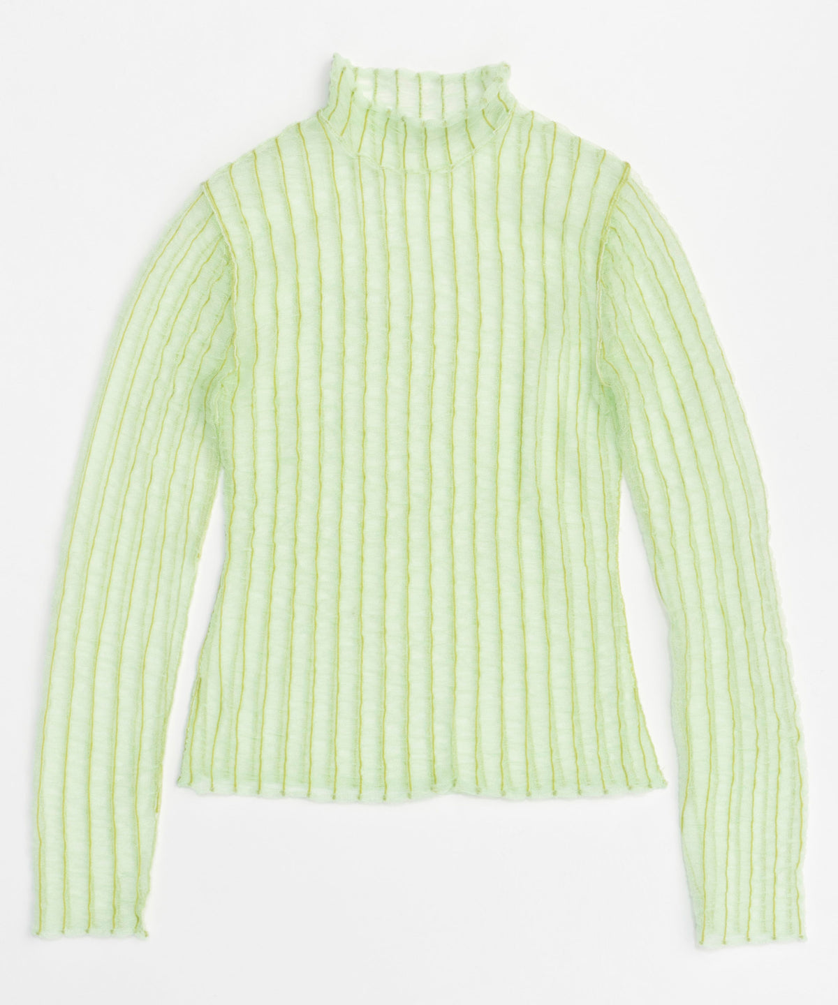 Shirring Stripe Sheer Knitwear