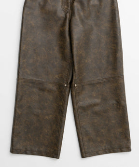 【24WINTER PRE-ORDER】Cocoon Wide Silhouette Vegan Leather Pants