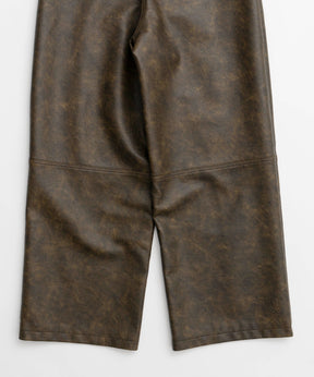 【24WINTER PRE-ORDER】Cocoon Wide Silhouette Vegan Leather Pants