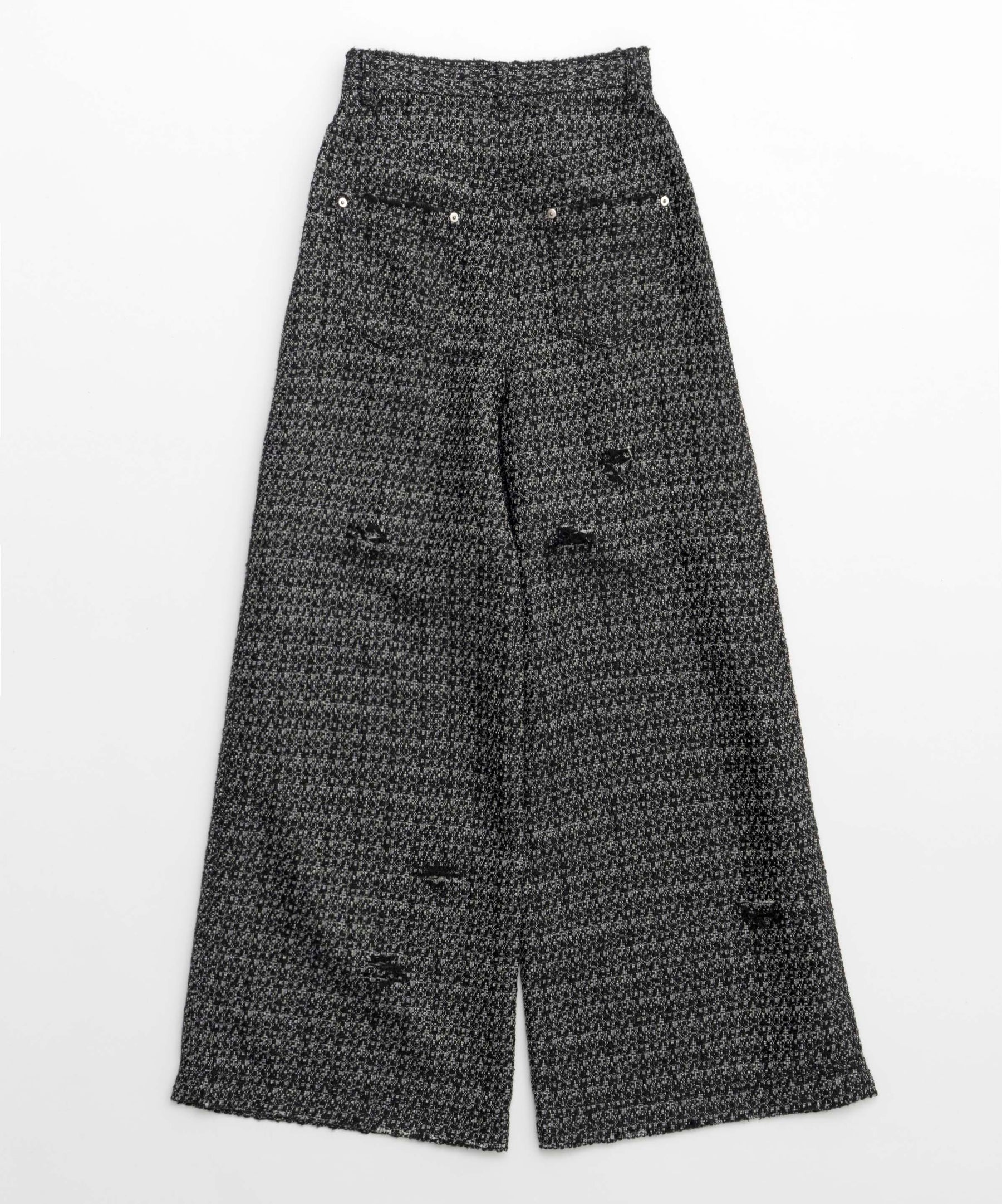 【SALE】Tweed Distressed Wide Pants