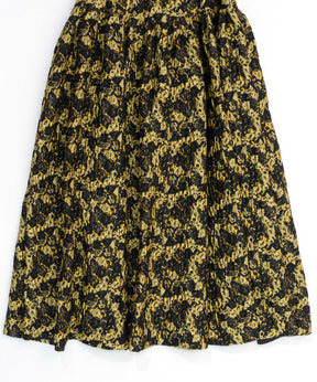 Floral Pattern Jacquard Voluminous Skirt