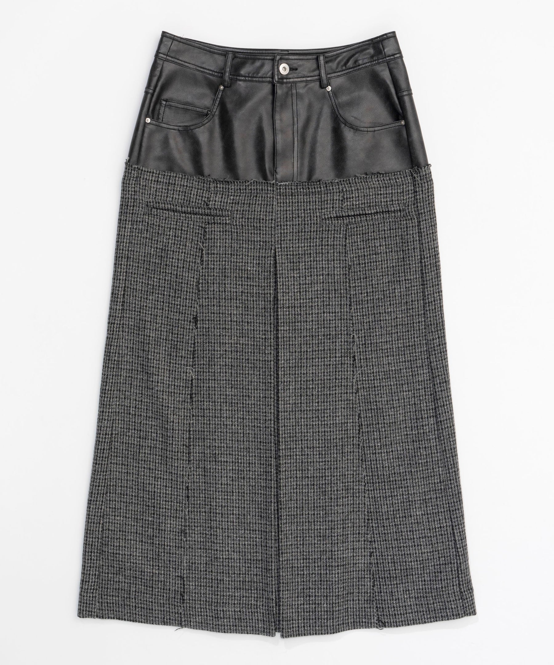 Tweed Layered Box Pleated Skirt