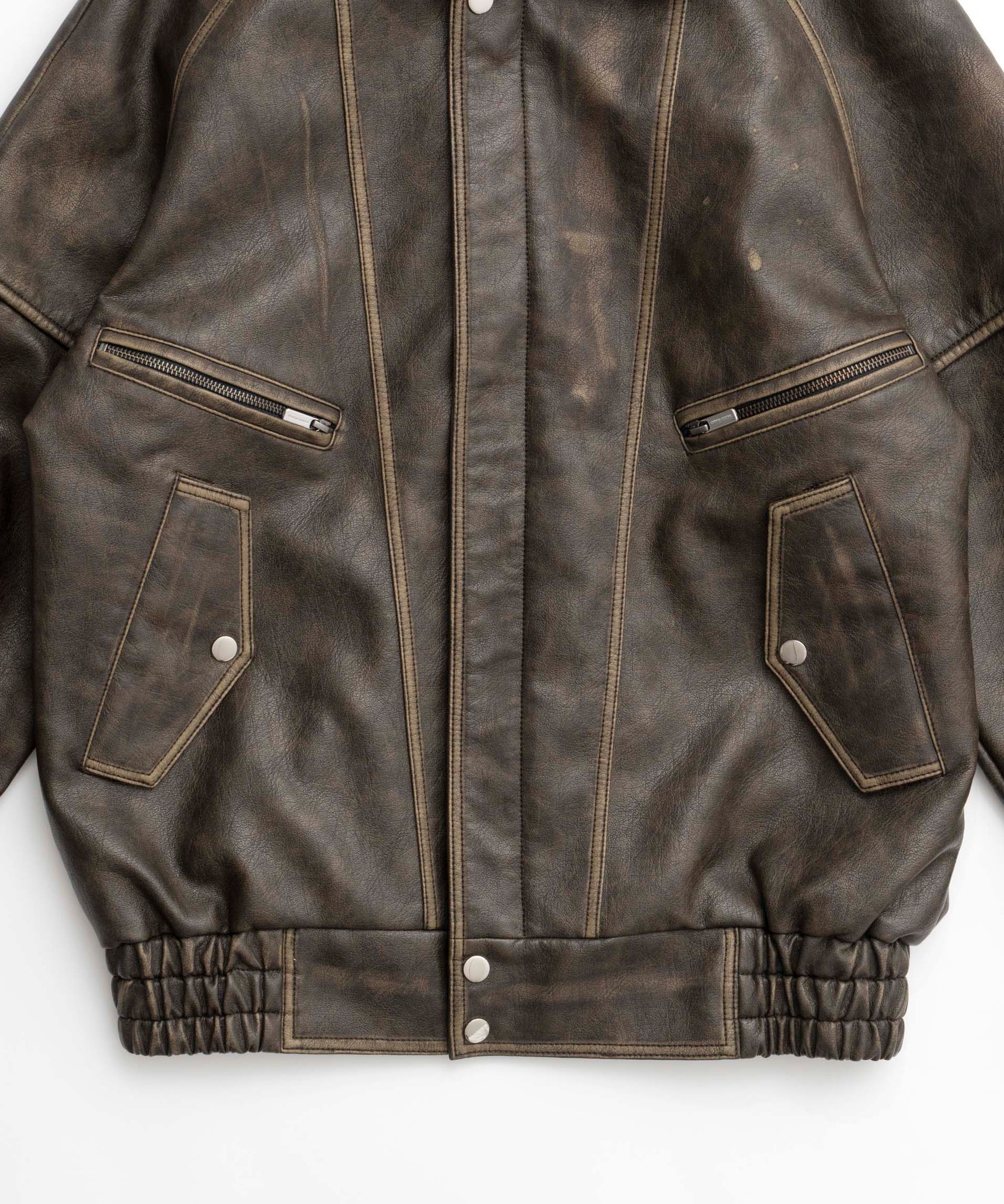 Faux Leather Oversized Blouson