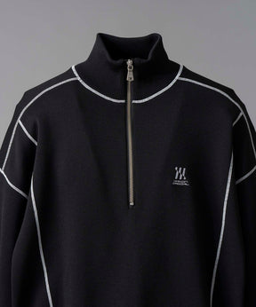 Milano Rib Flat Seam Stitch Prime-Over Half-Zip Pullover