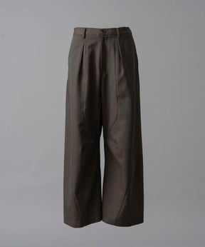 Chambray Wool Prime-Wide Three-Dimensional Cutting Pants