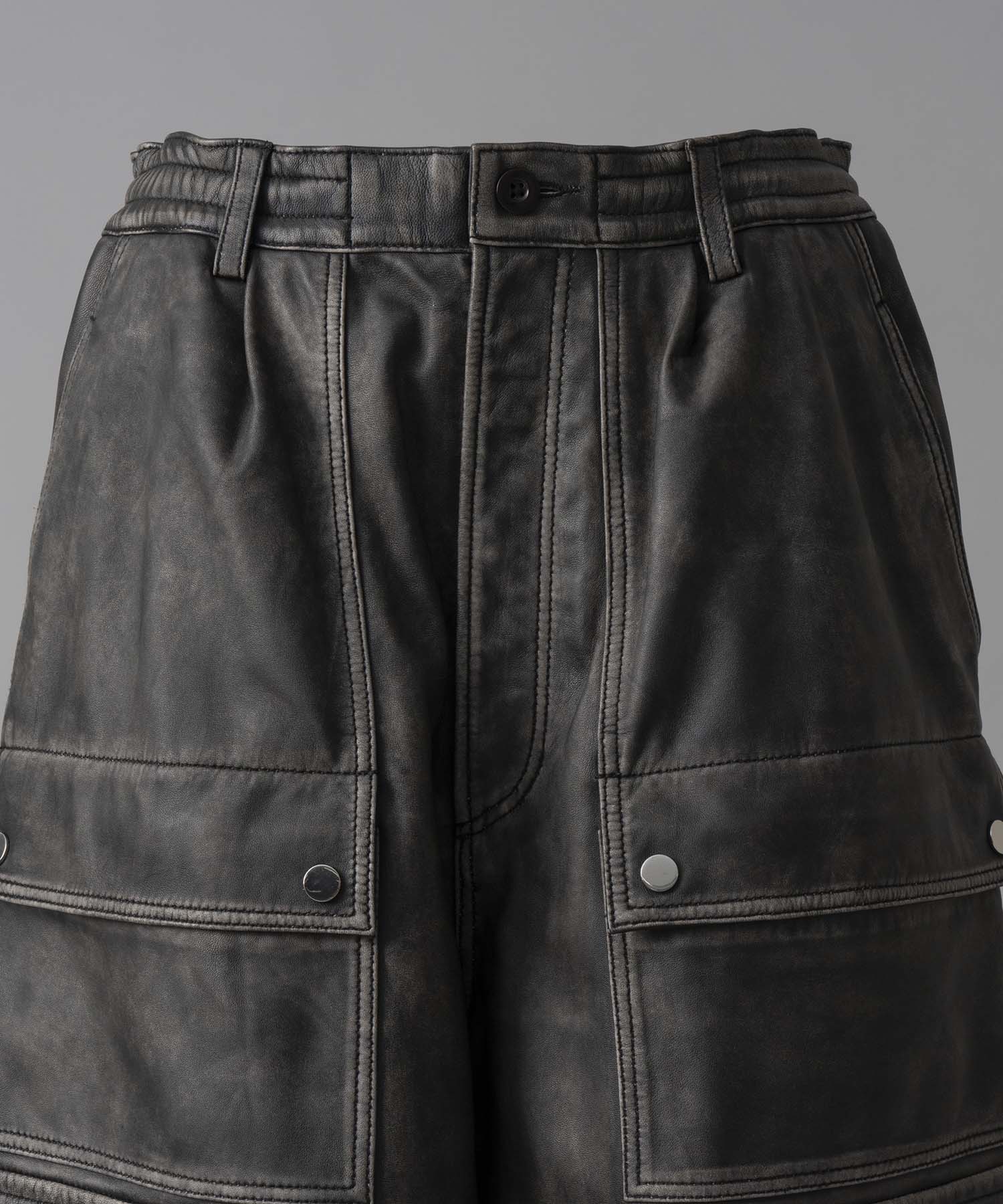 【24AW PRE-ORDER】Sheep Leather Prime-Wide Shorts