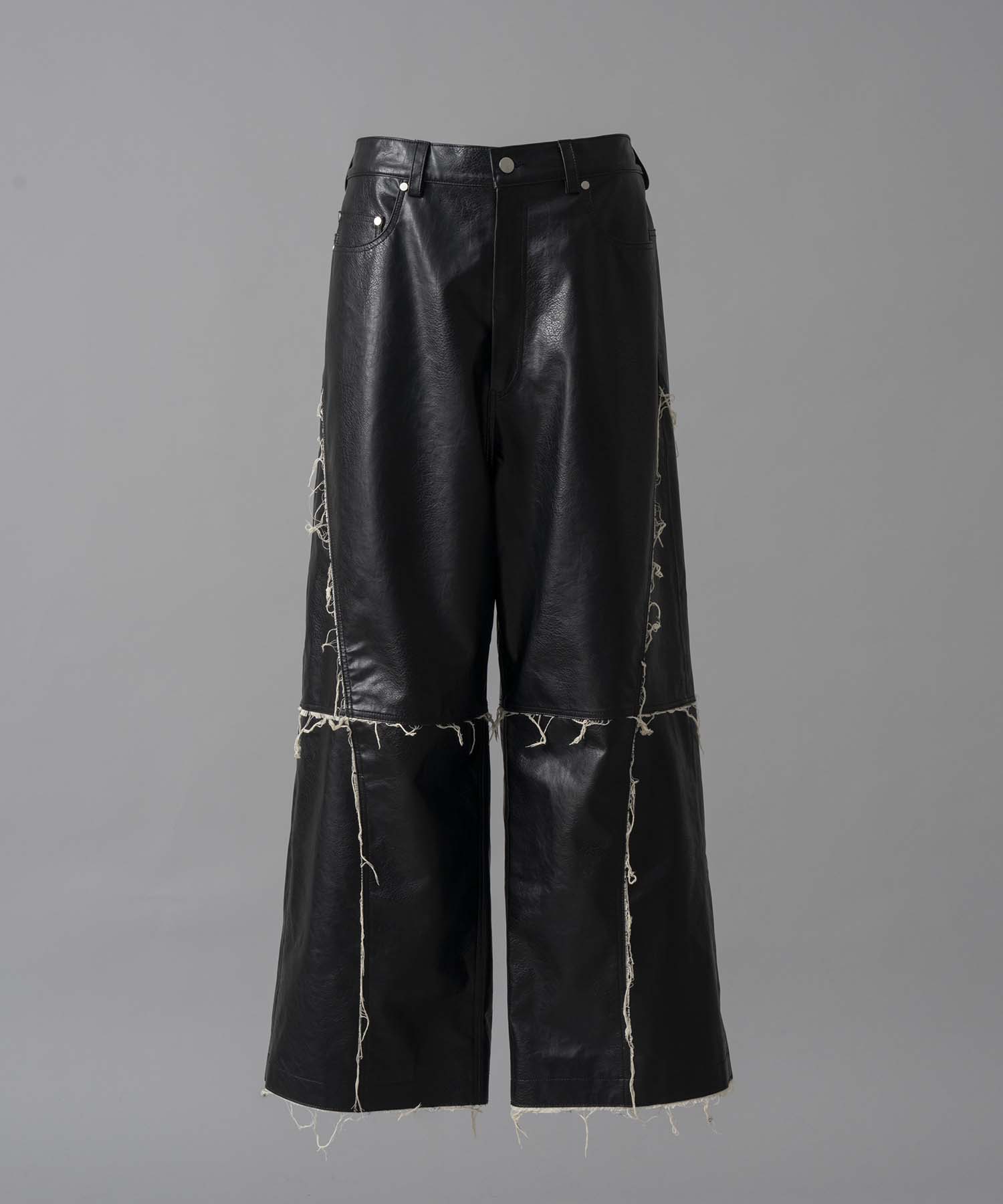 Artificial Leather Wide Pants