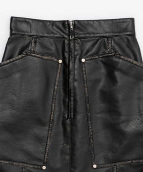 【SALE】Fake Leather Mini Skirt